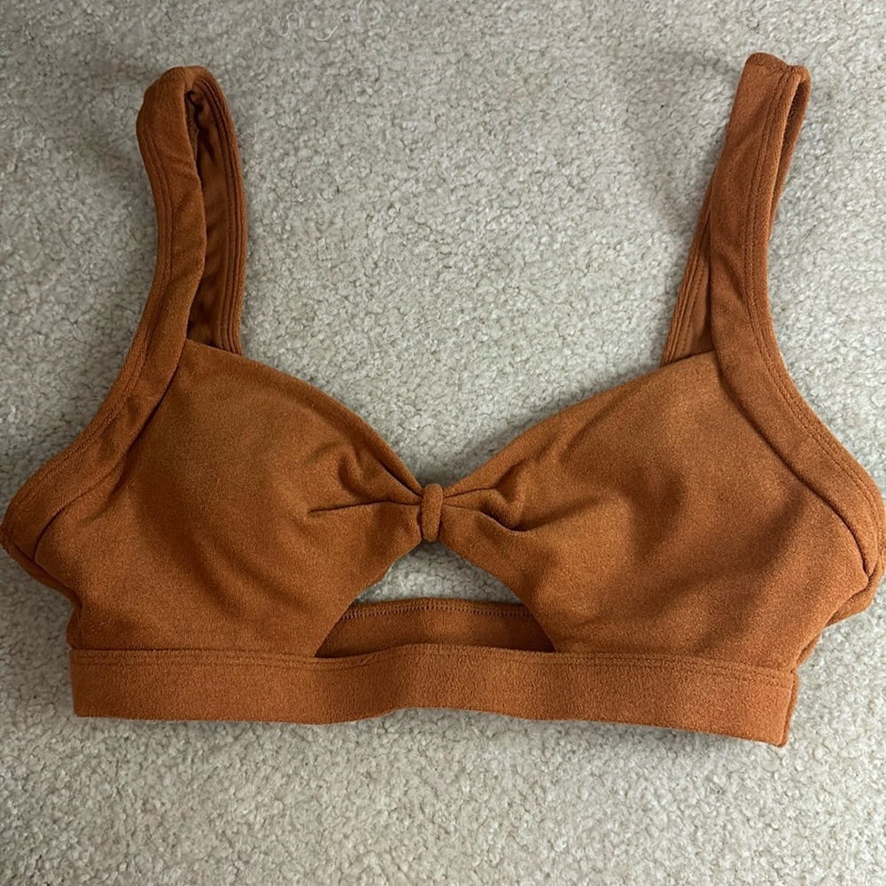 Suede bikini top